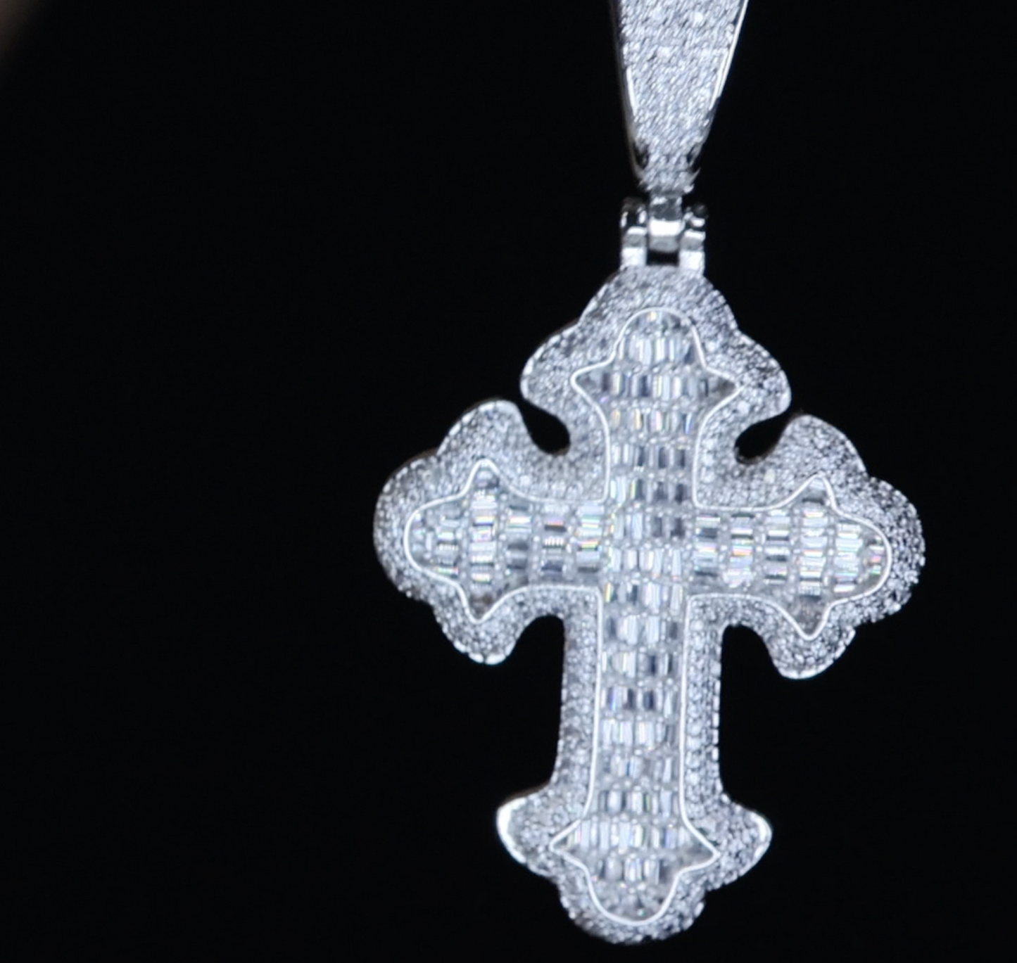 Baguette Diamond Cross Pendant