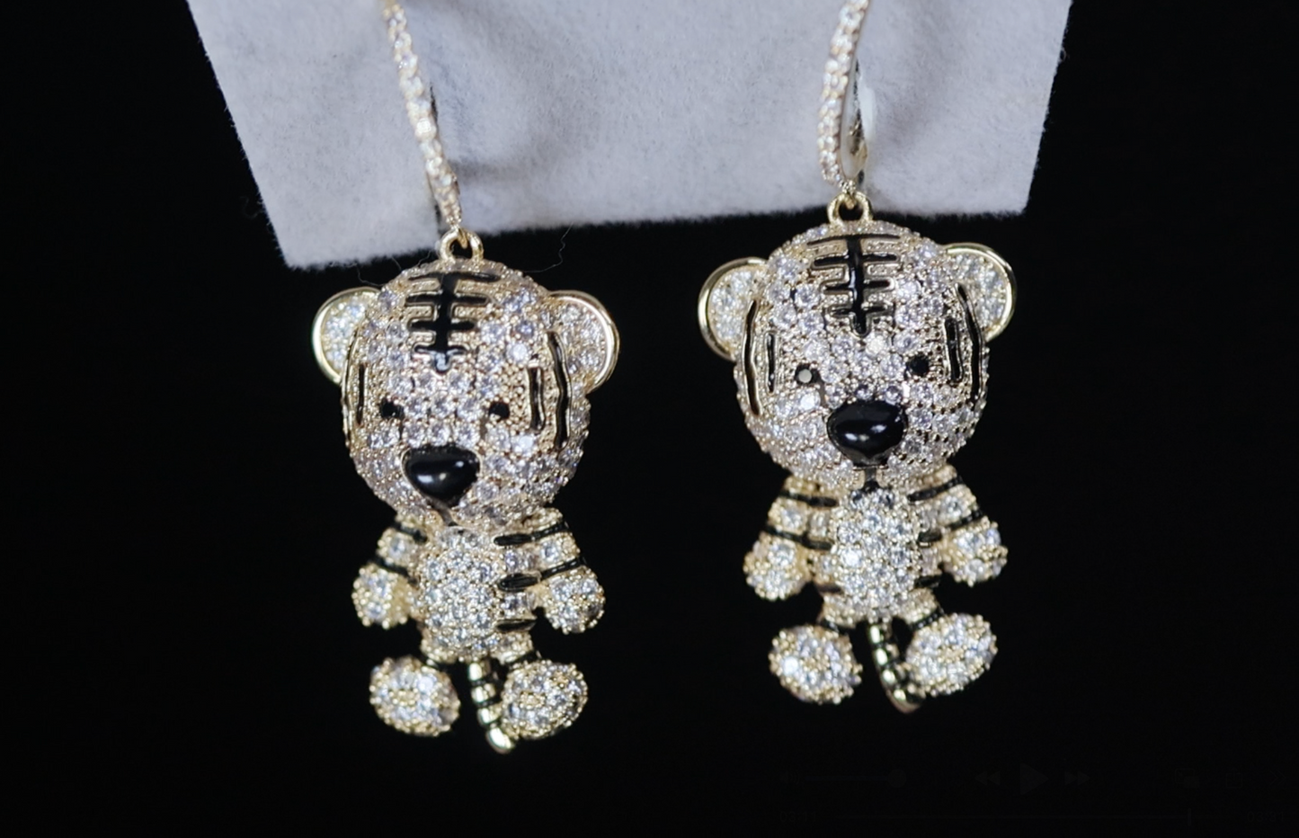 Tiger Earrings | Gold Tiger Earrings | Diamond Tiger Earrings