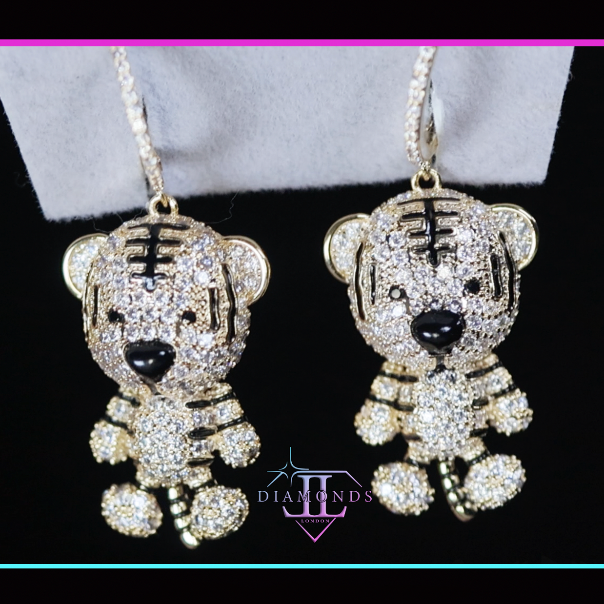 Diamond Tiger Earrings