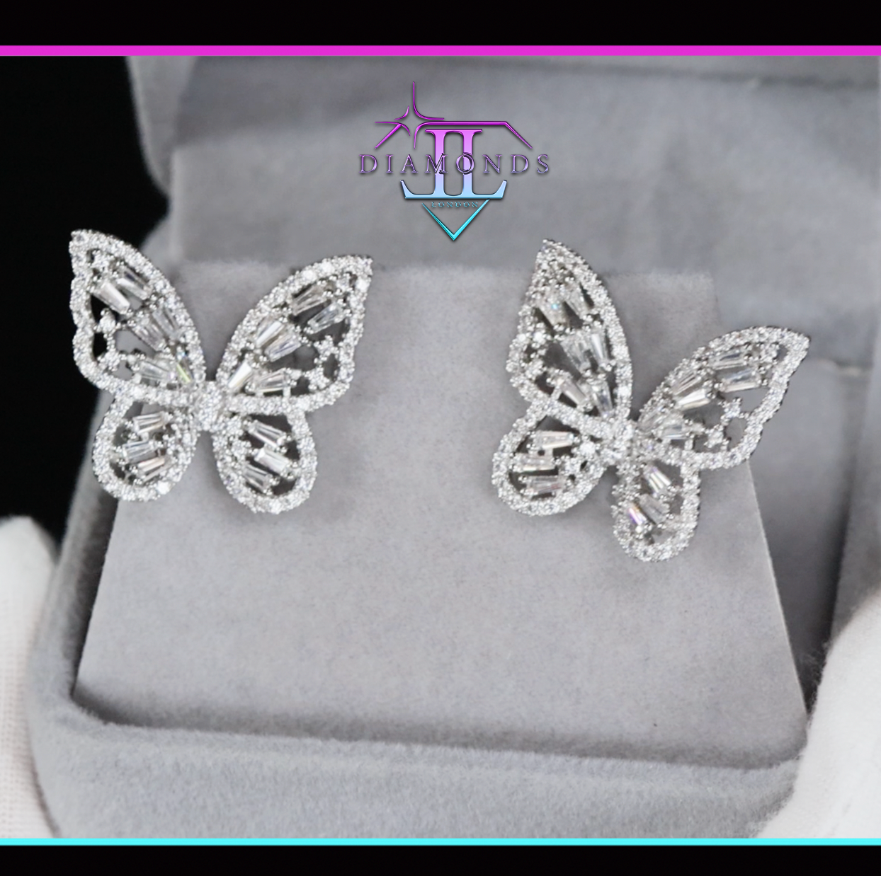 Diamond Butterfly Earrings