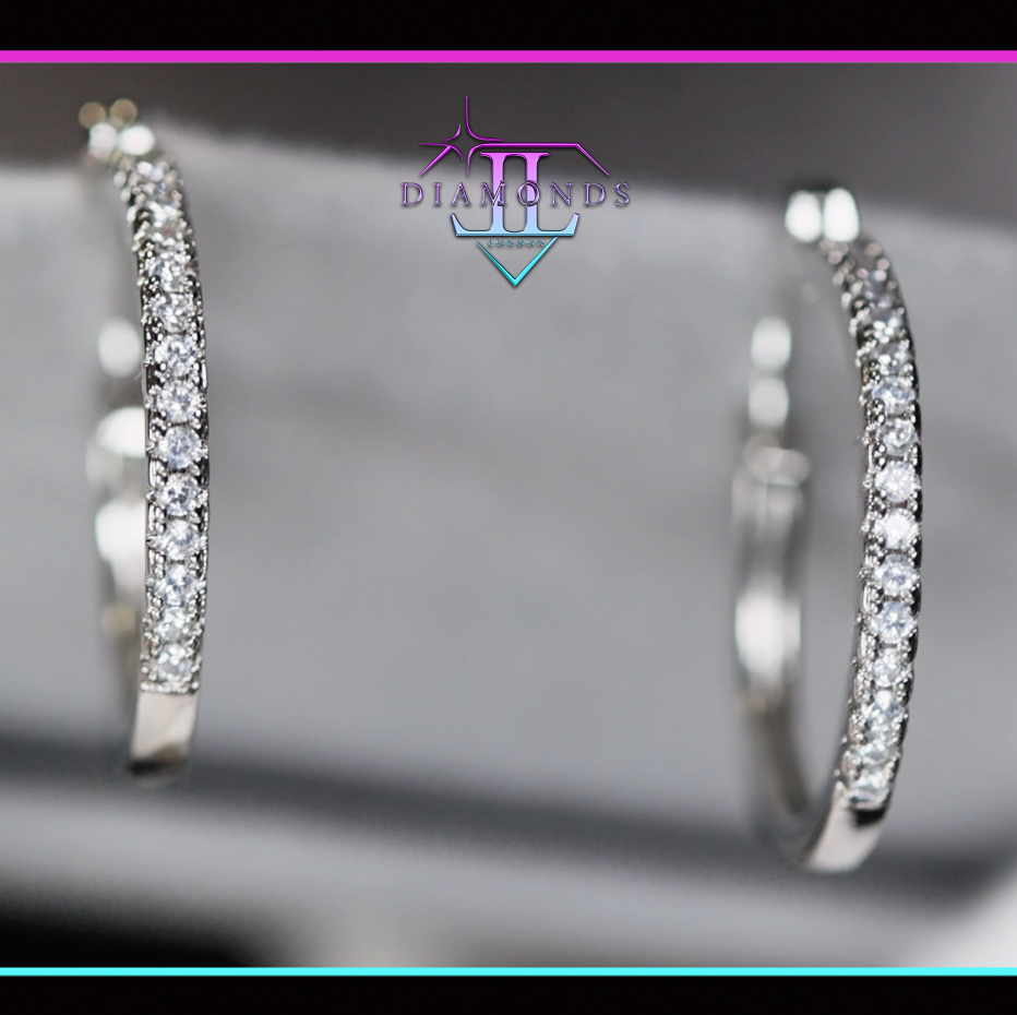 Silver Diamond Earrings