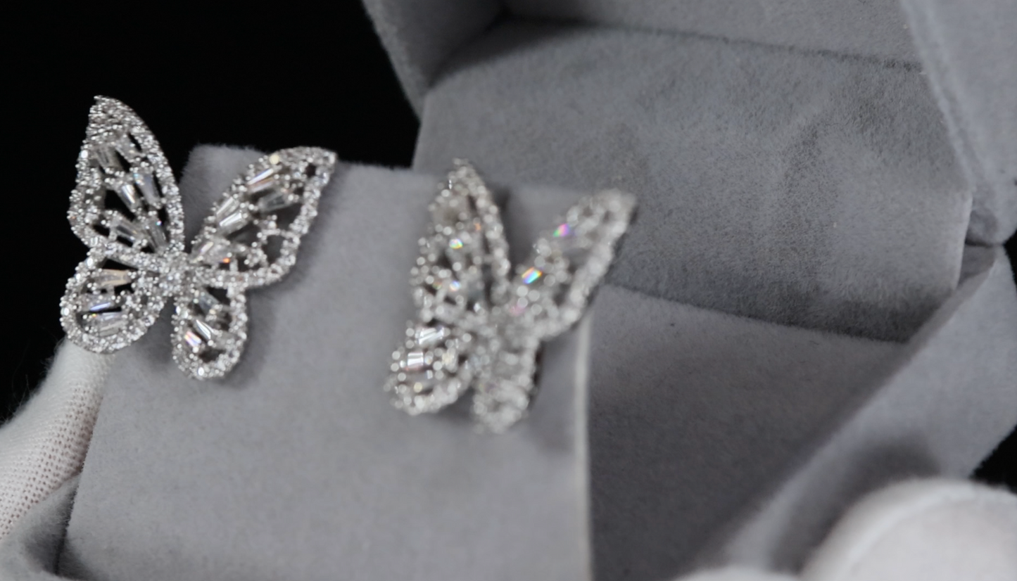 Diamond Butterfly Earrings