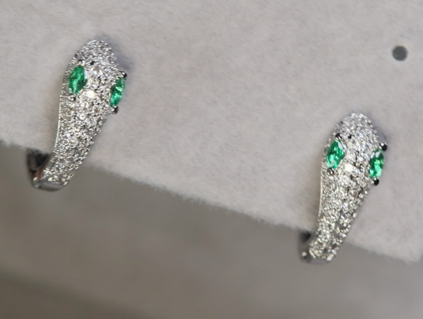 Diamond Snake Hoop Earrings