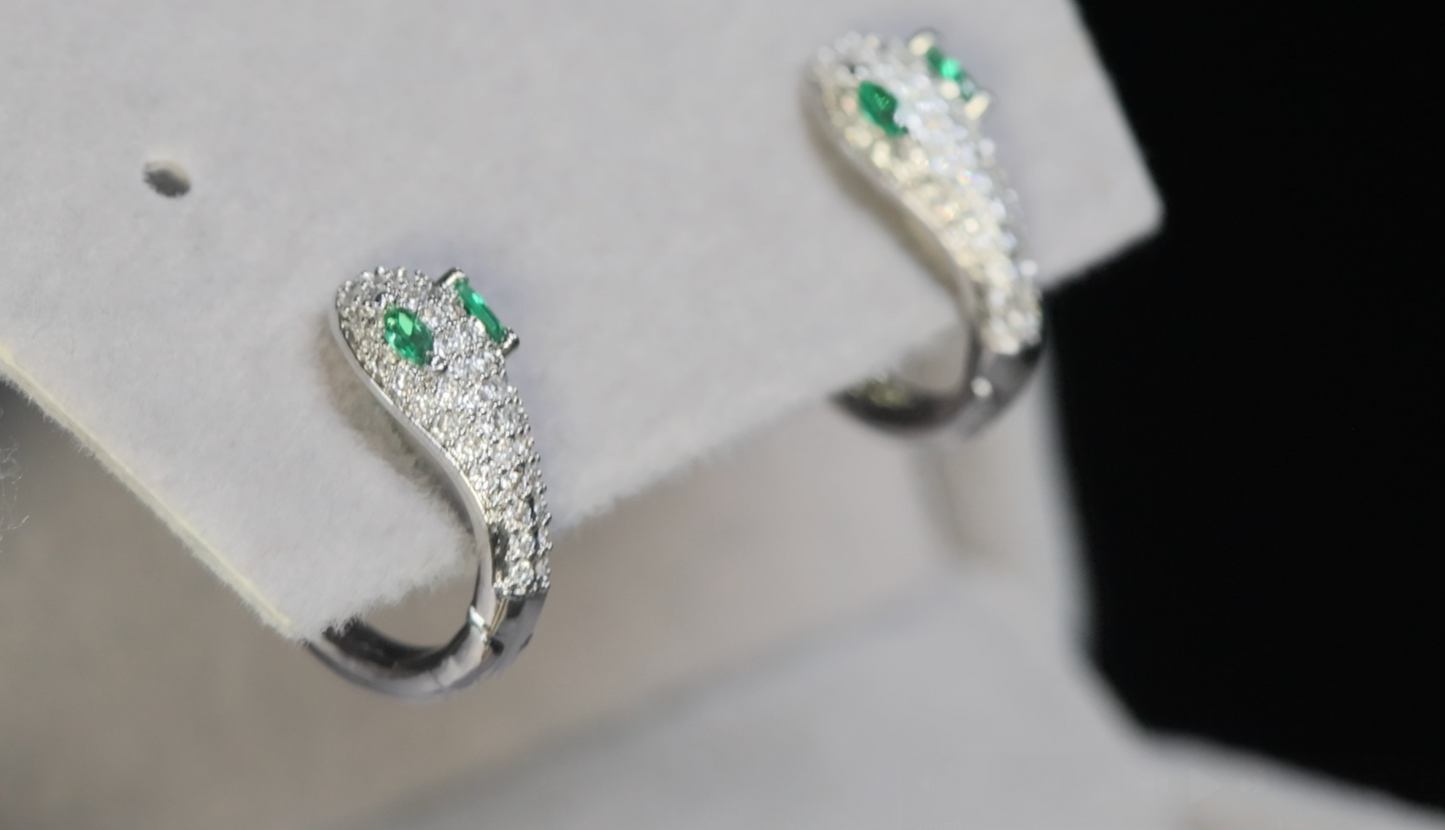Diamond Snake Hoop Earrings