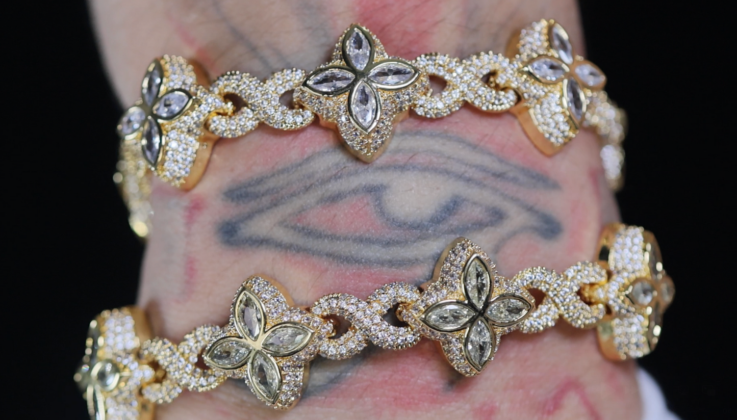 Gold Diamond Clover Bracelet