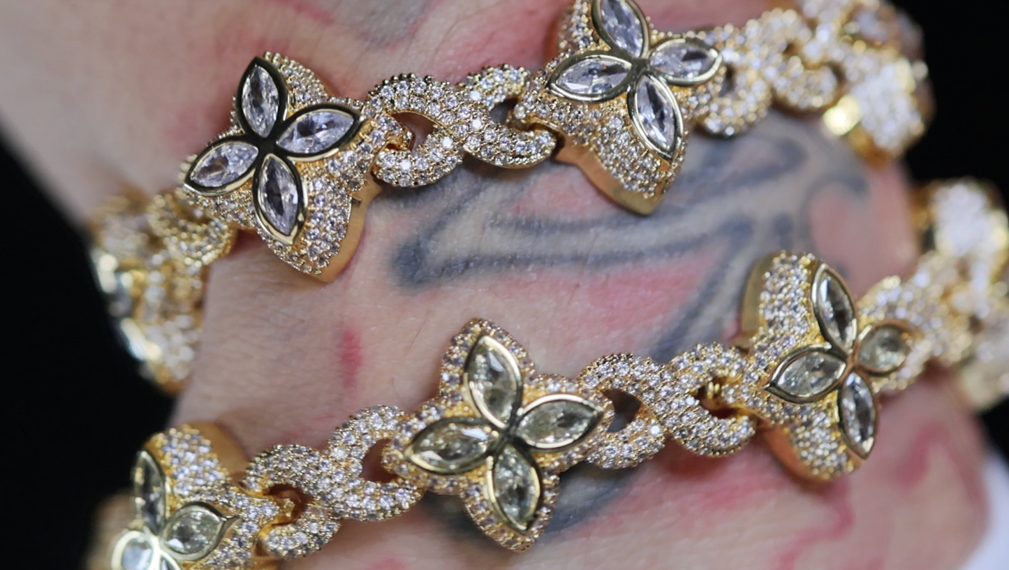 Gold Diamond Clover Bracelet