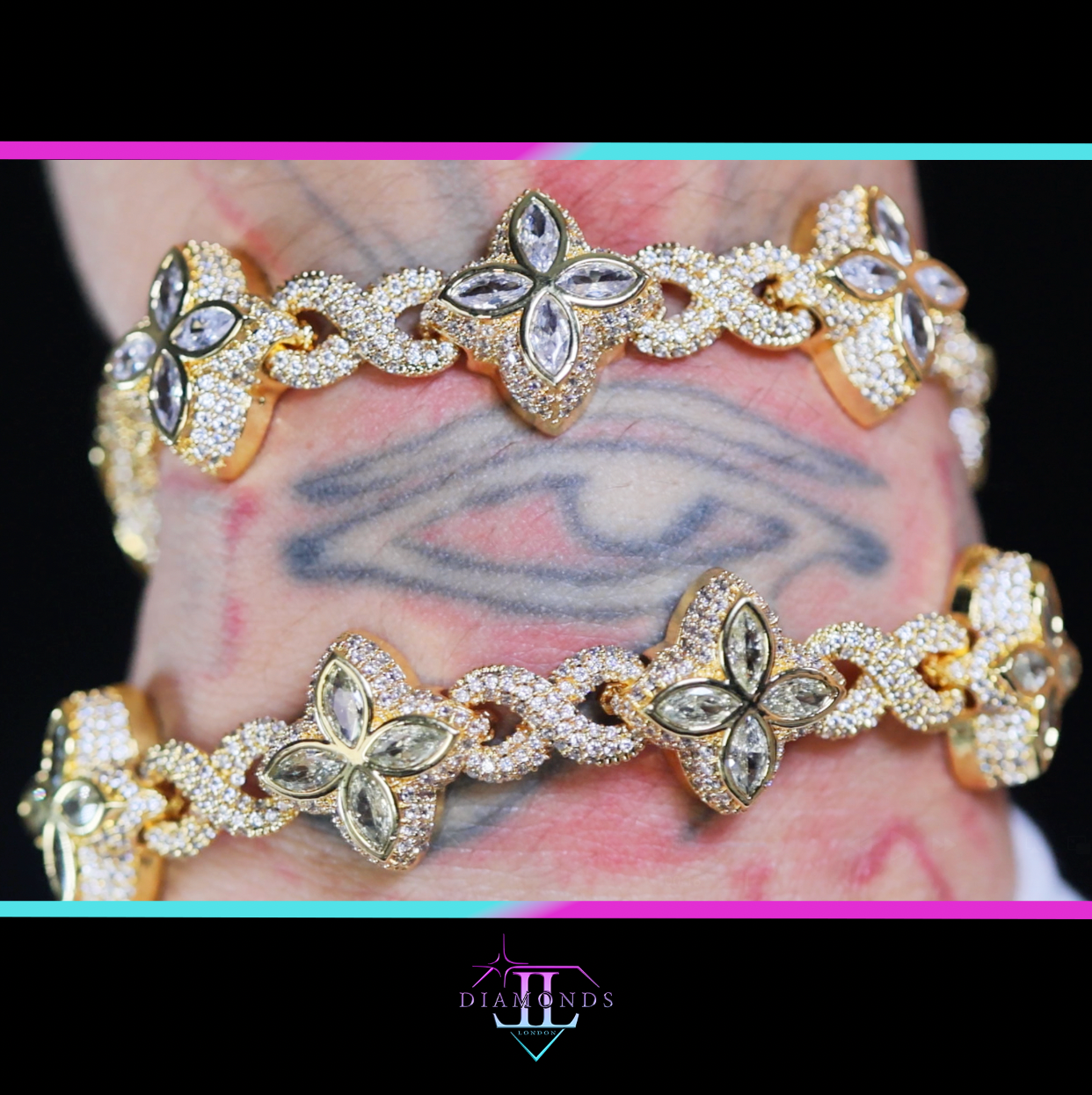 Gold Diamond Clover Bracelet