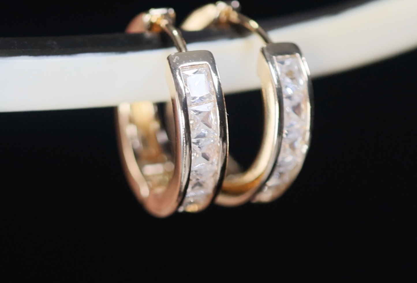 Mens Gold Diamond Hoop Earrings