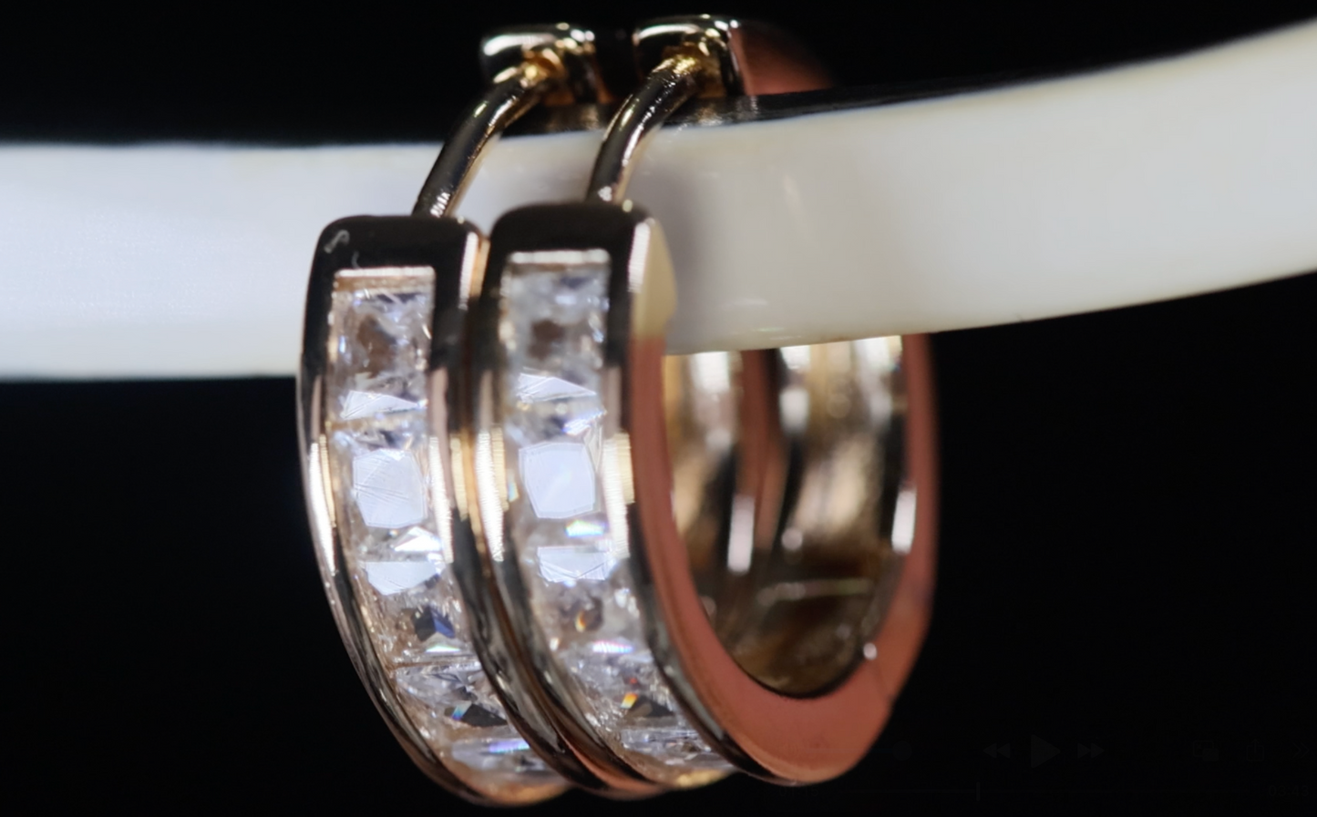 Mens Gold Diamond Hoop Earrings