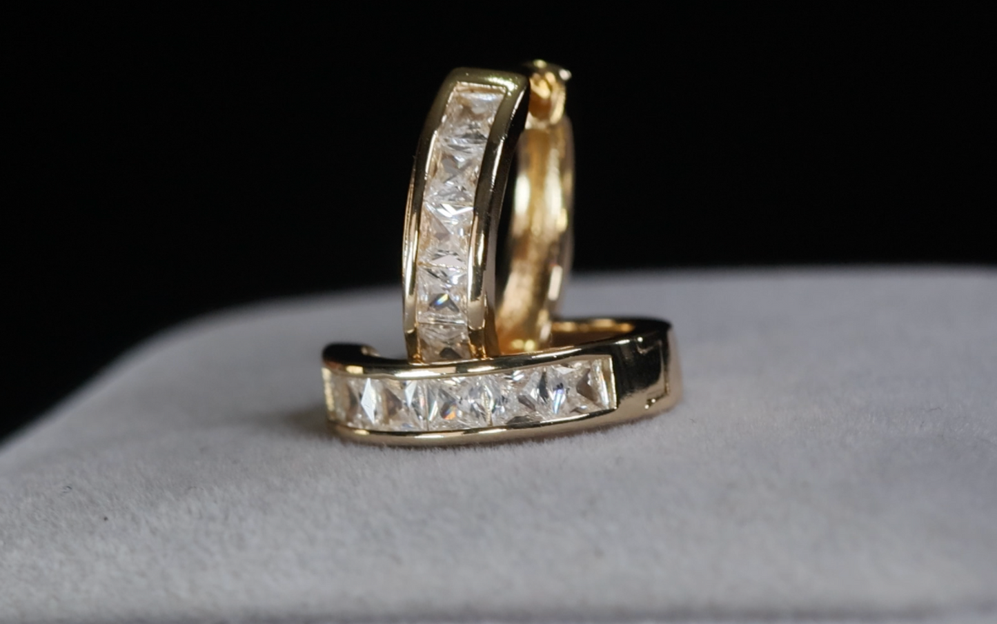 Mens Gold Diamond Hoop Earrings