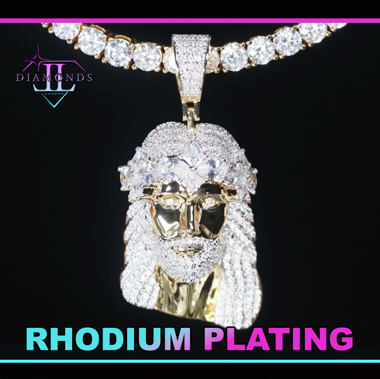 Gold Jesus Head Pendant