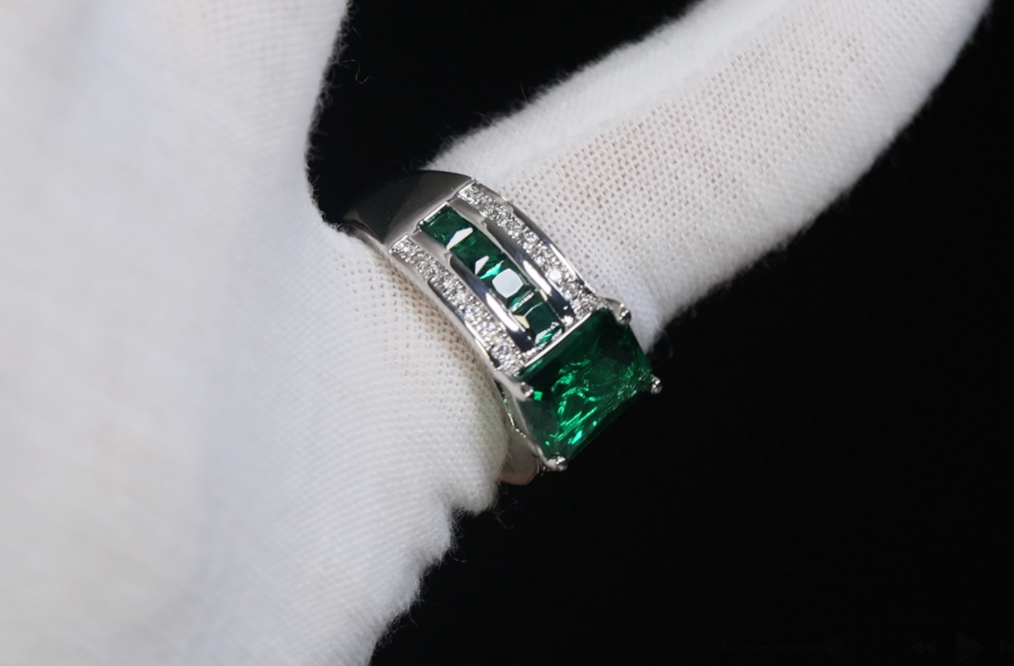 Green Emerald Ring | Green Diamond Ring | Big Green Diamond Ring
