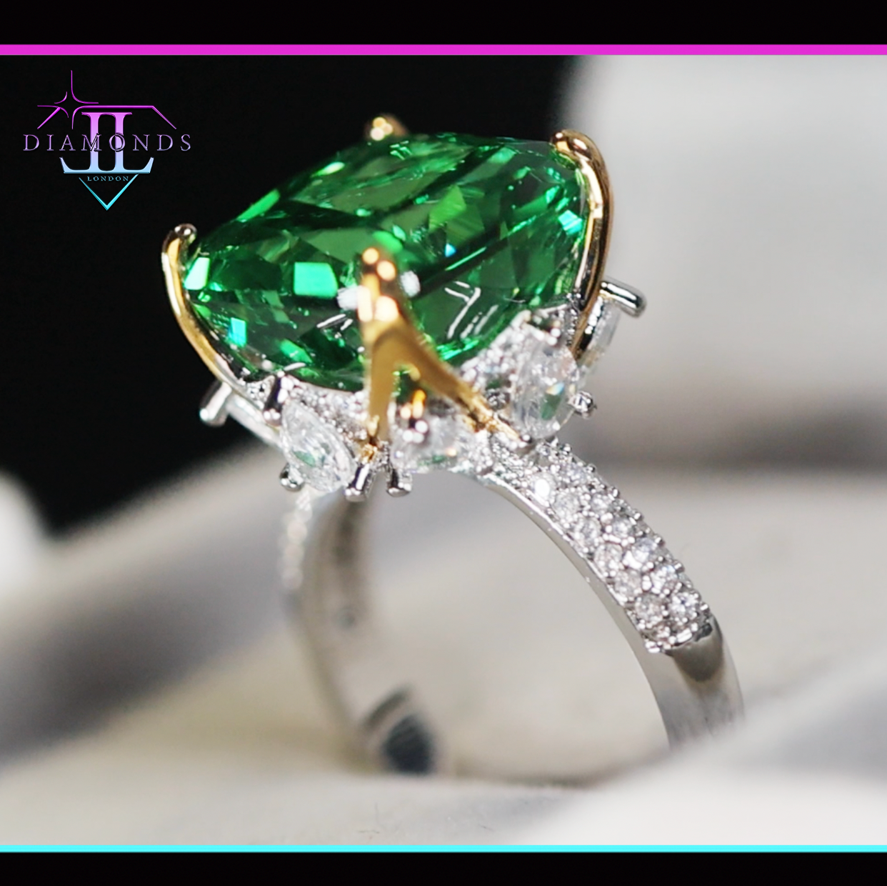 Green Diamond Ring | Emerald Green Ring