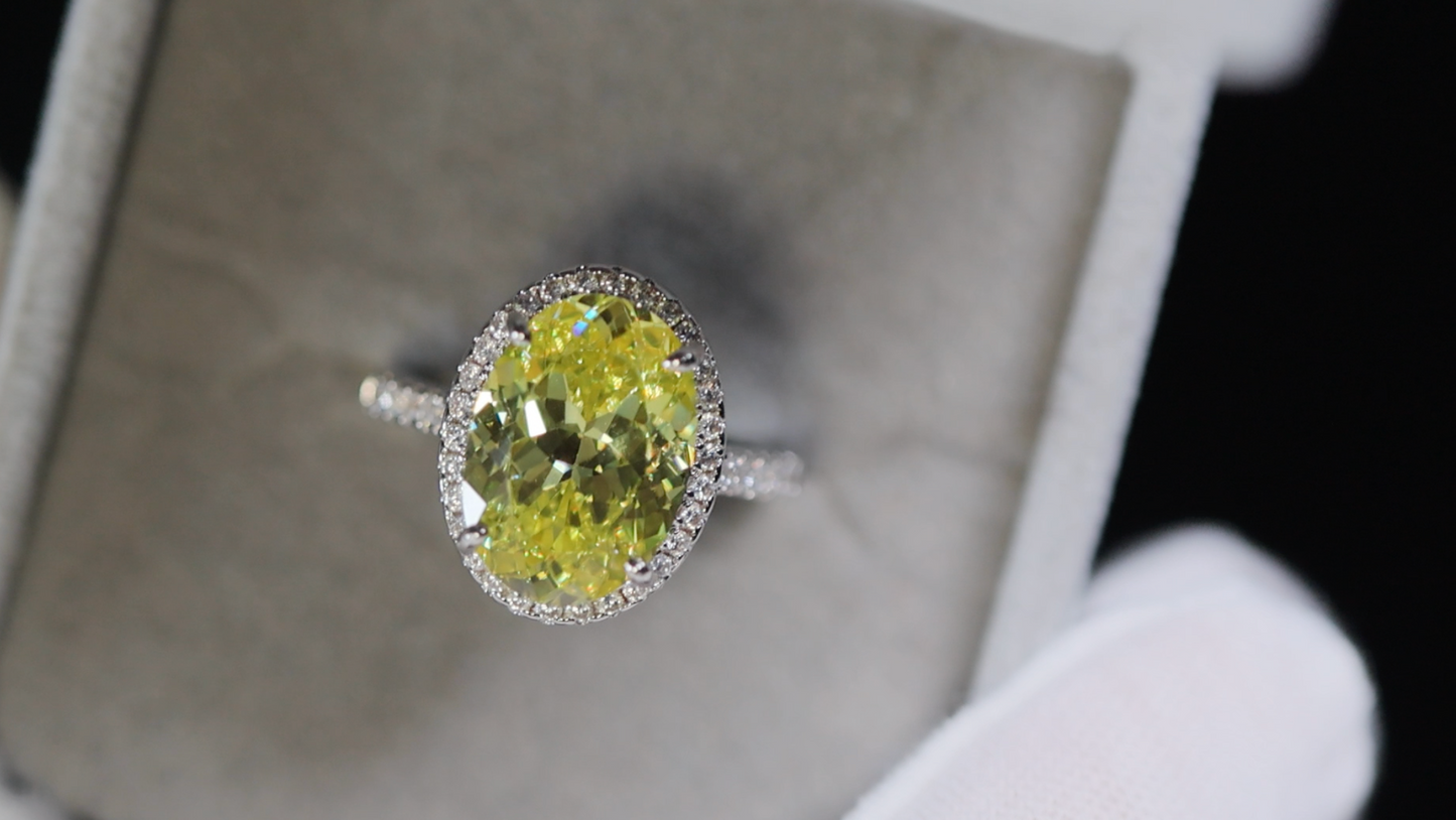 Lime Green Diamond Ring