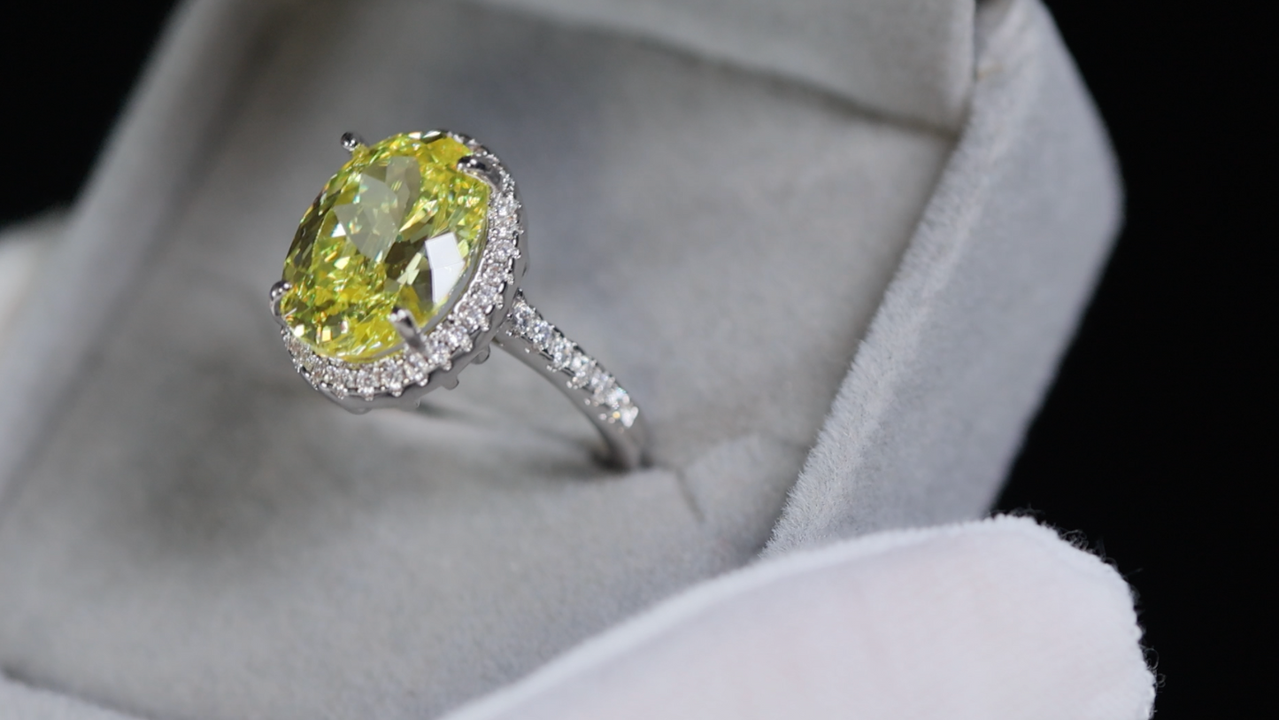 Lime Green Diamond Ring