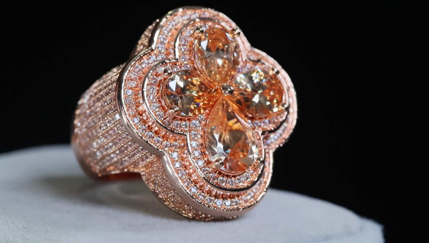 Men's Rose Gold Brown Diamond Ring
