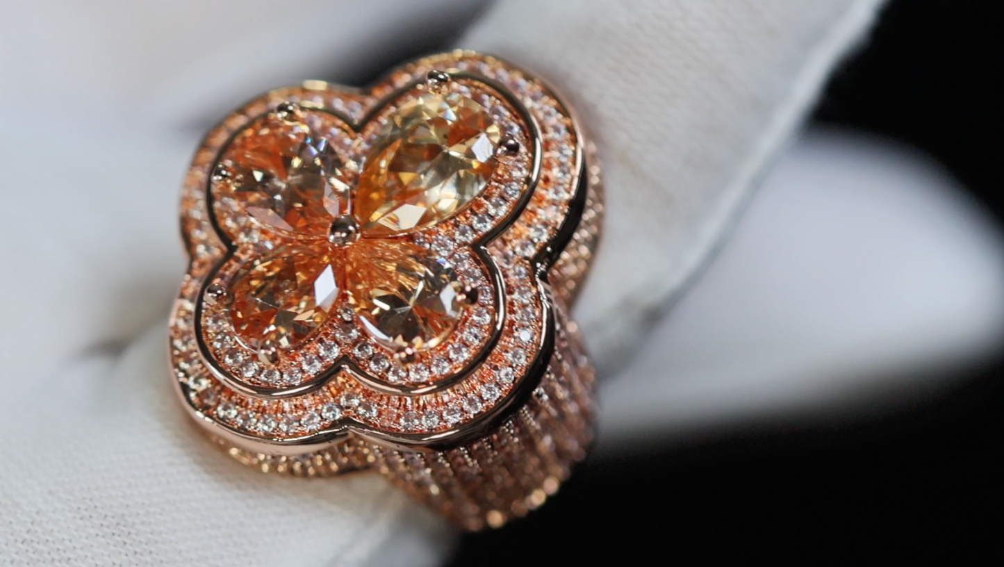 Men's Rose Gold Hip Hop Ring