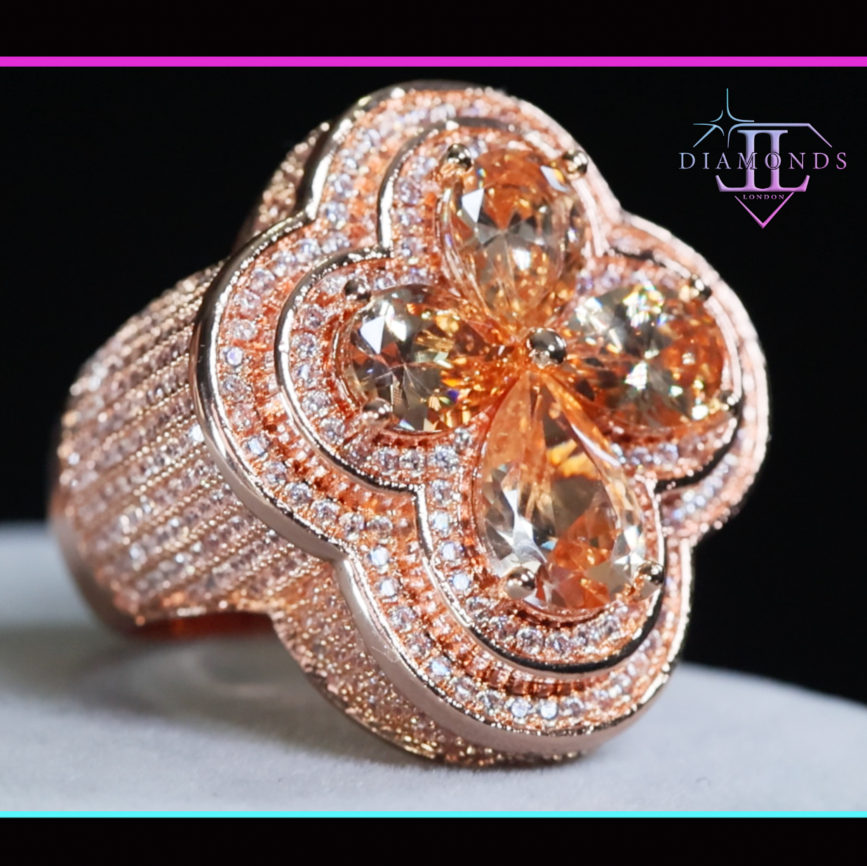 Men's Rose Gold Champagne Diamond Ring