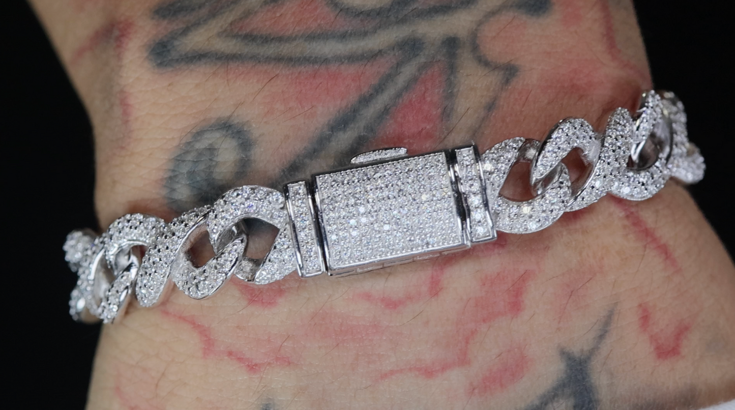 Mens Moissanite Infinity Bracelet