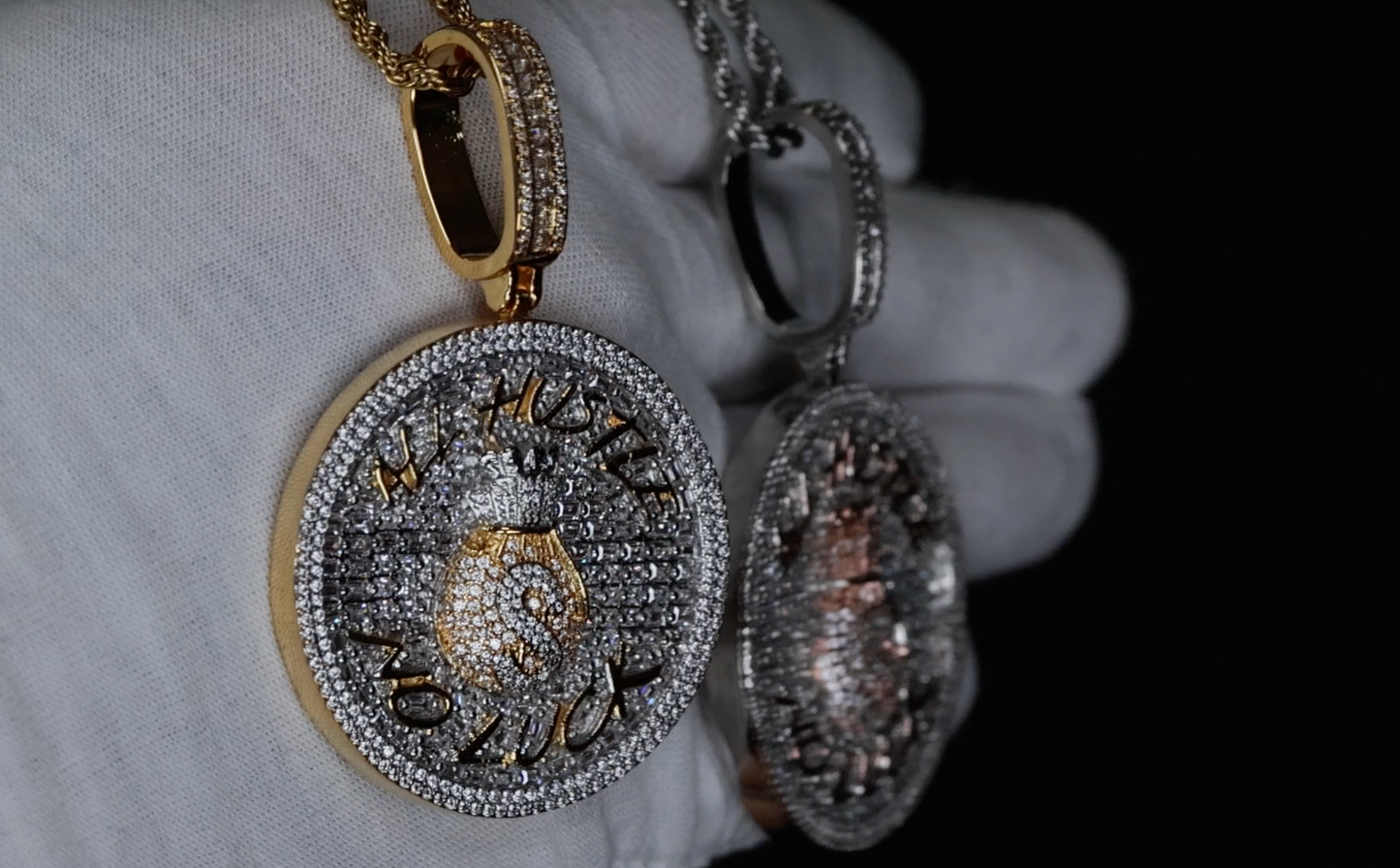 Mens Rose Gold Iced Out Pendant