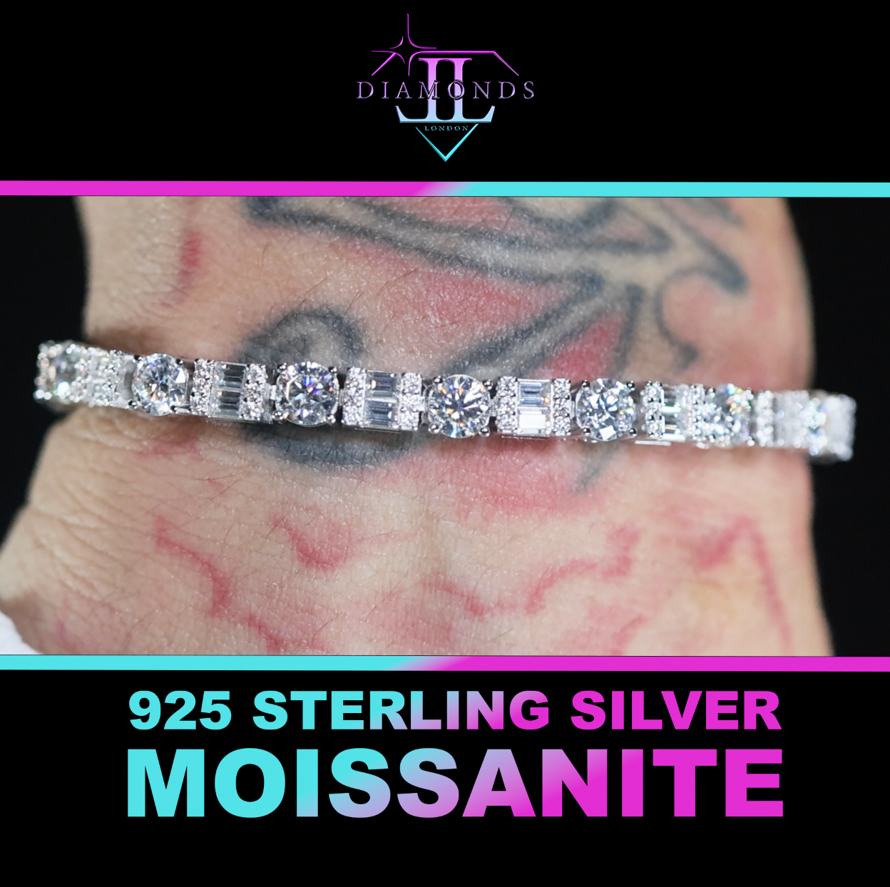Moissanite Baguette Bracelet