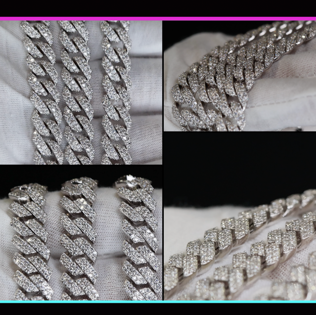 Mens Moissanite Cuban Link Chain
