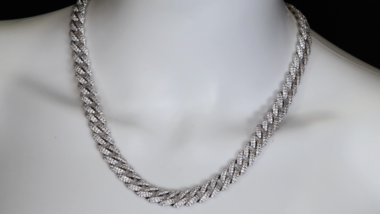 Mens Moissanite Cuban Link Chain