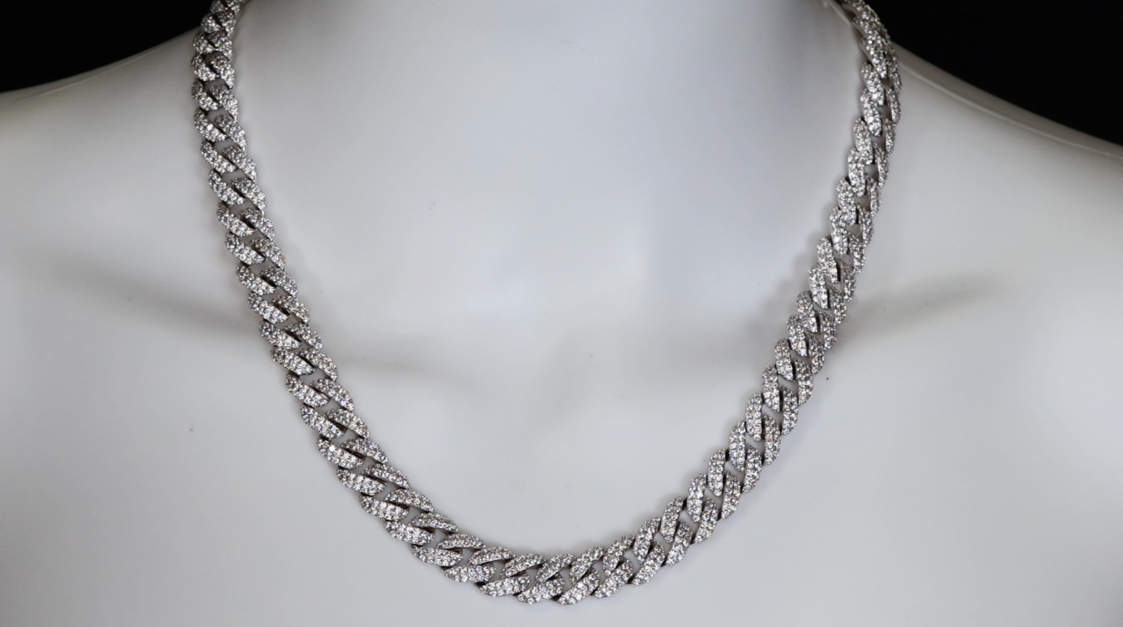 Mens Moissanite Cuban Chain