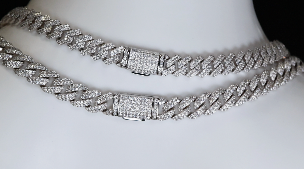 Mens Moissanite Cuban Link Chain