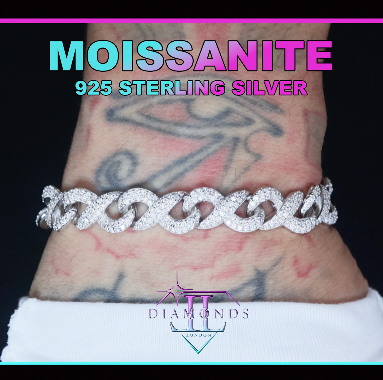 Moissanite Infinity Bracelet