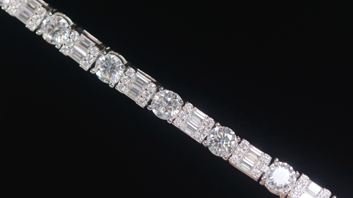 Moissanite Baguette Bracelet