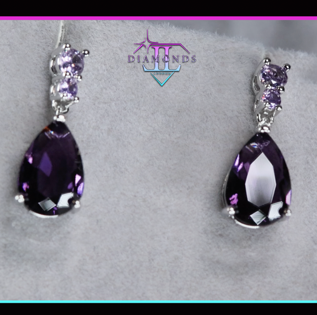 Purple Diamond Earrings