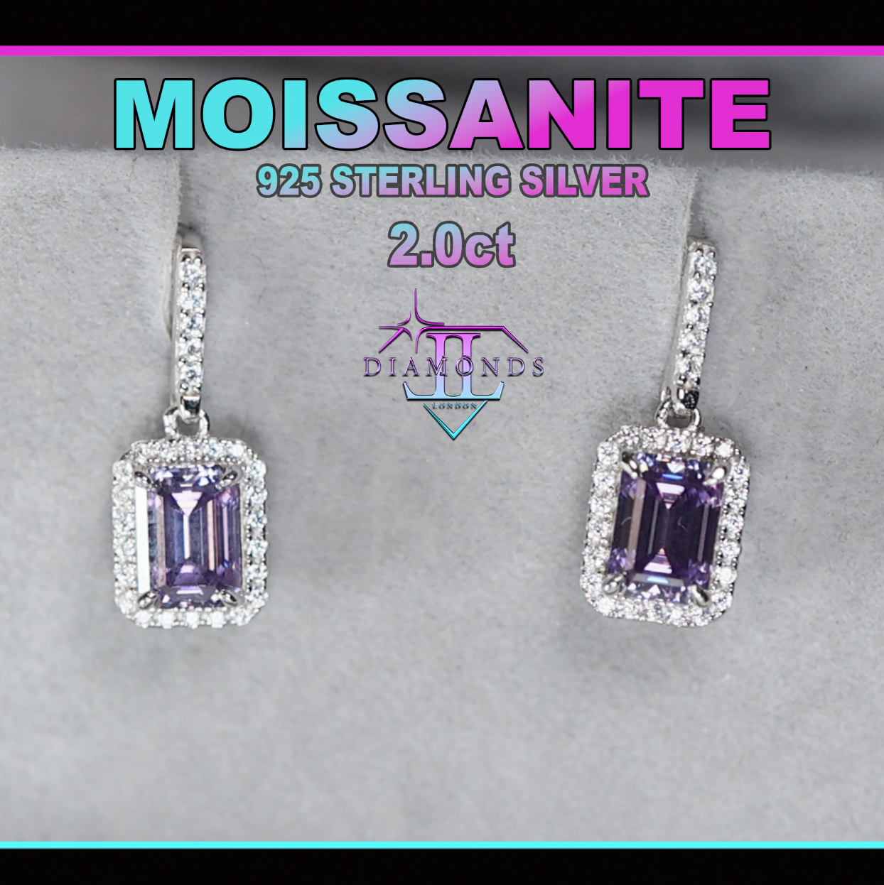 Purple Moissanite Earrings