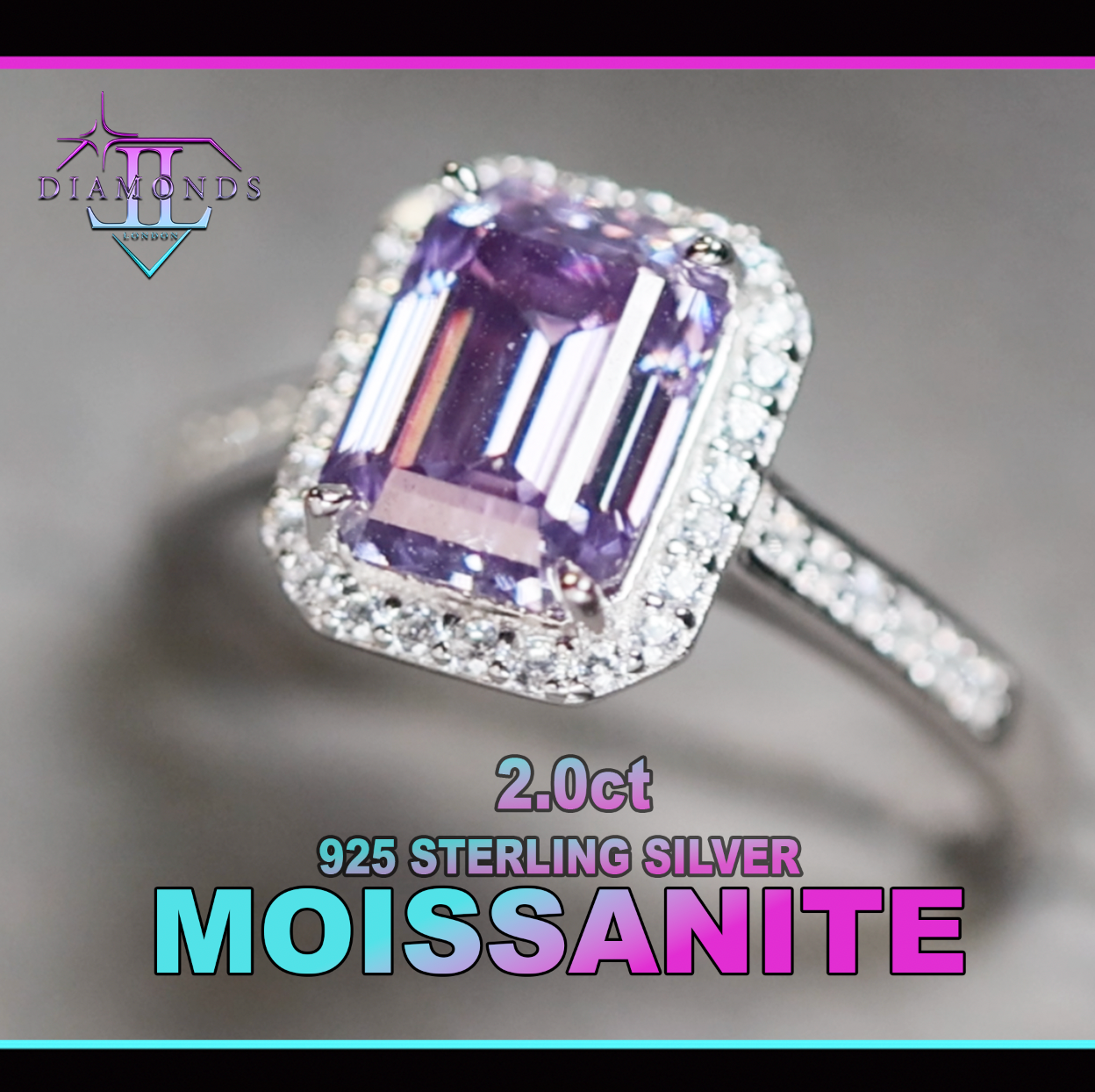Purple Moissanite Ring