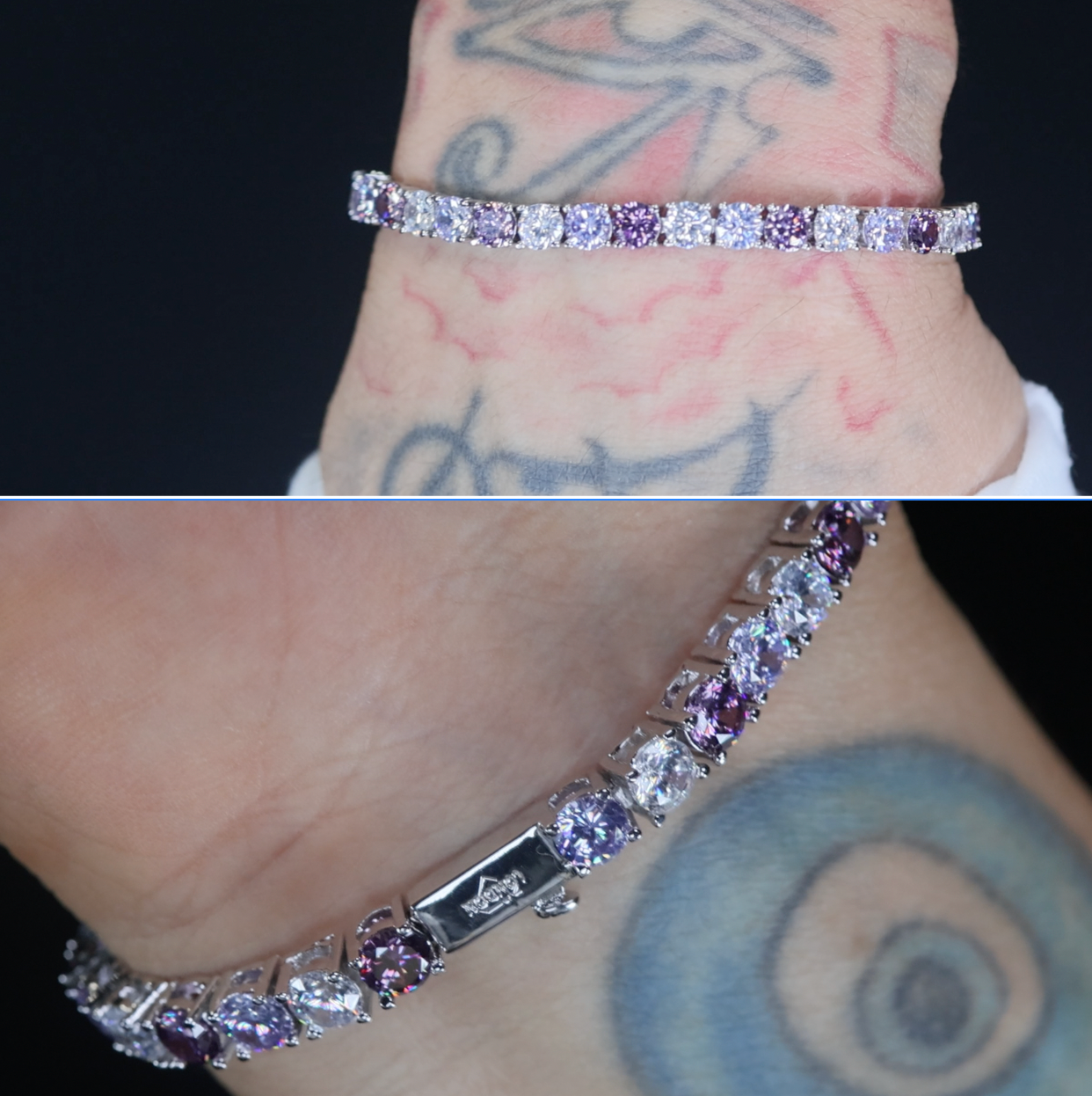Purple Diamond Tennis Bracelet