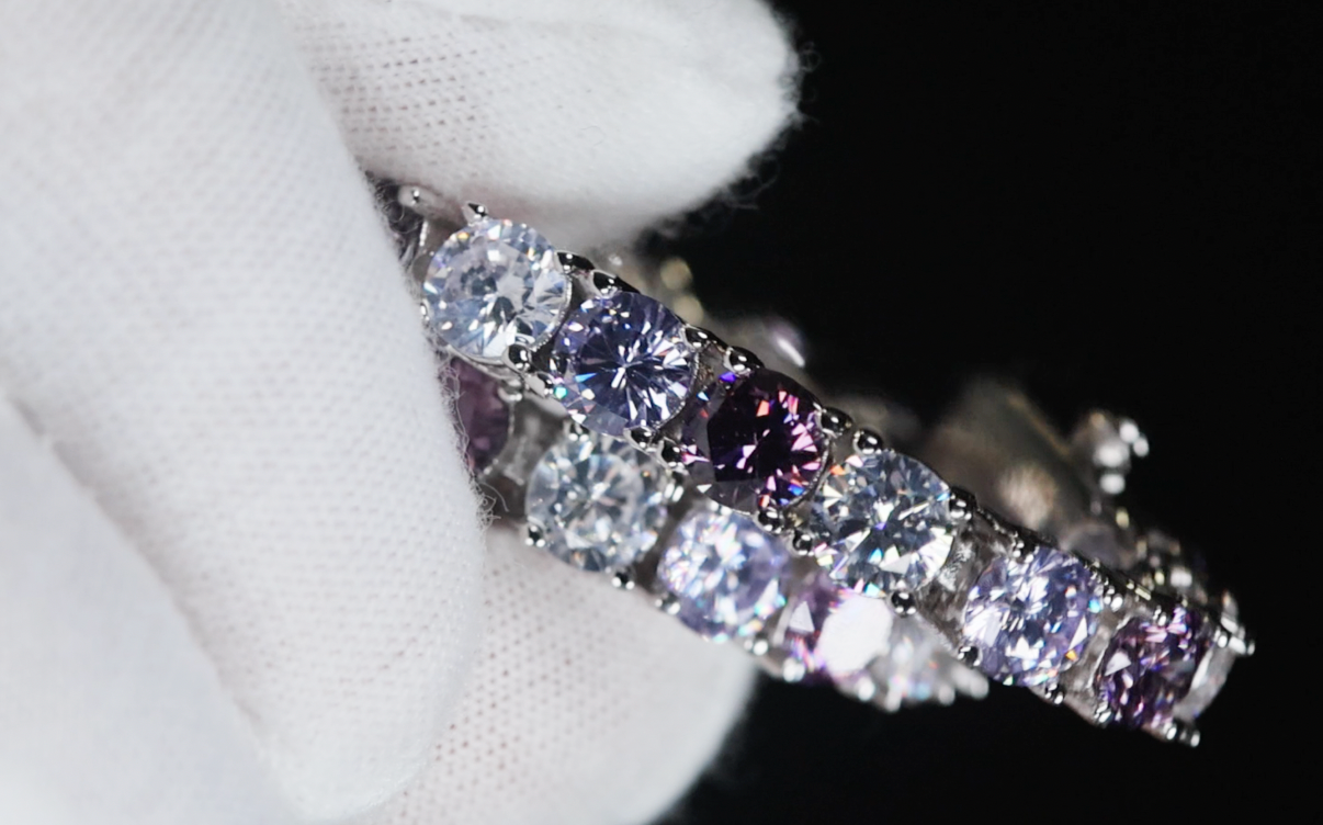Purple Diamond Tennis Bracelet | Purple Diamond Bracelet | Kunzite Bracelet