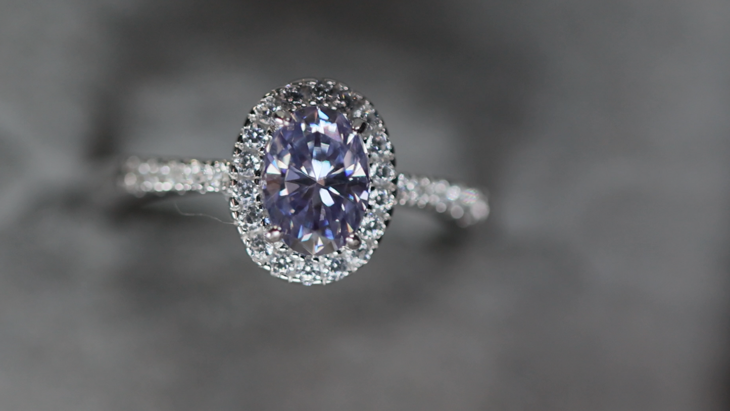 Purple Moissanite Ring