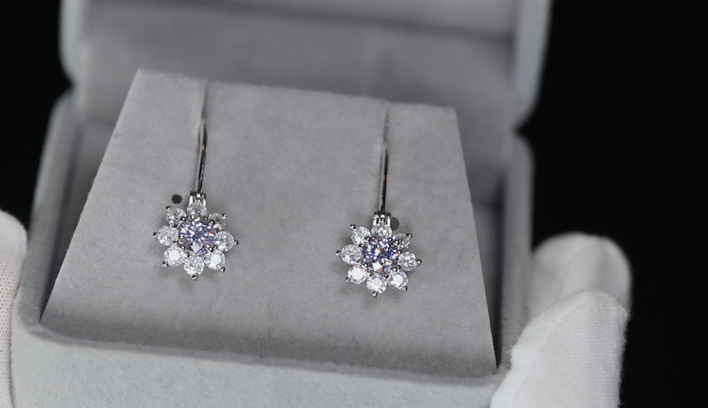 Purple Moissanite Diamond Earrings uk