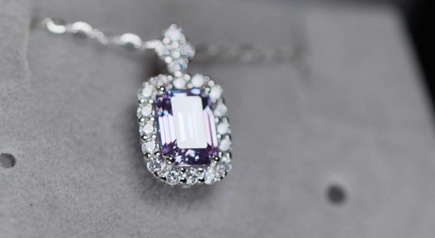 Purple Moissanite Pendant