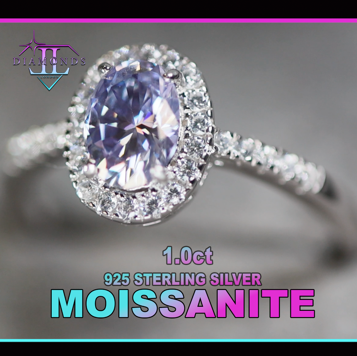 Purple Moissanite Ring
