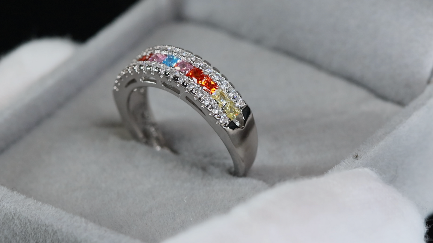 Rainbow Diamond Ring