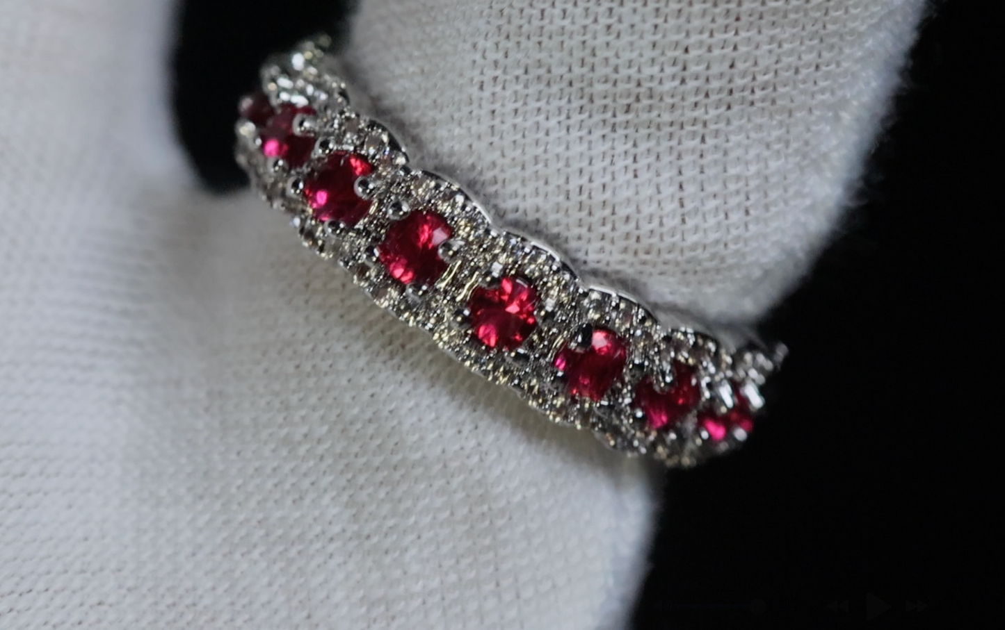 Ruby Diamond Ring | Red Diamond Ring | Pink Diamond Eternity Ring
