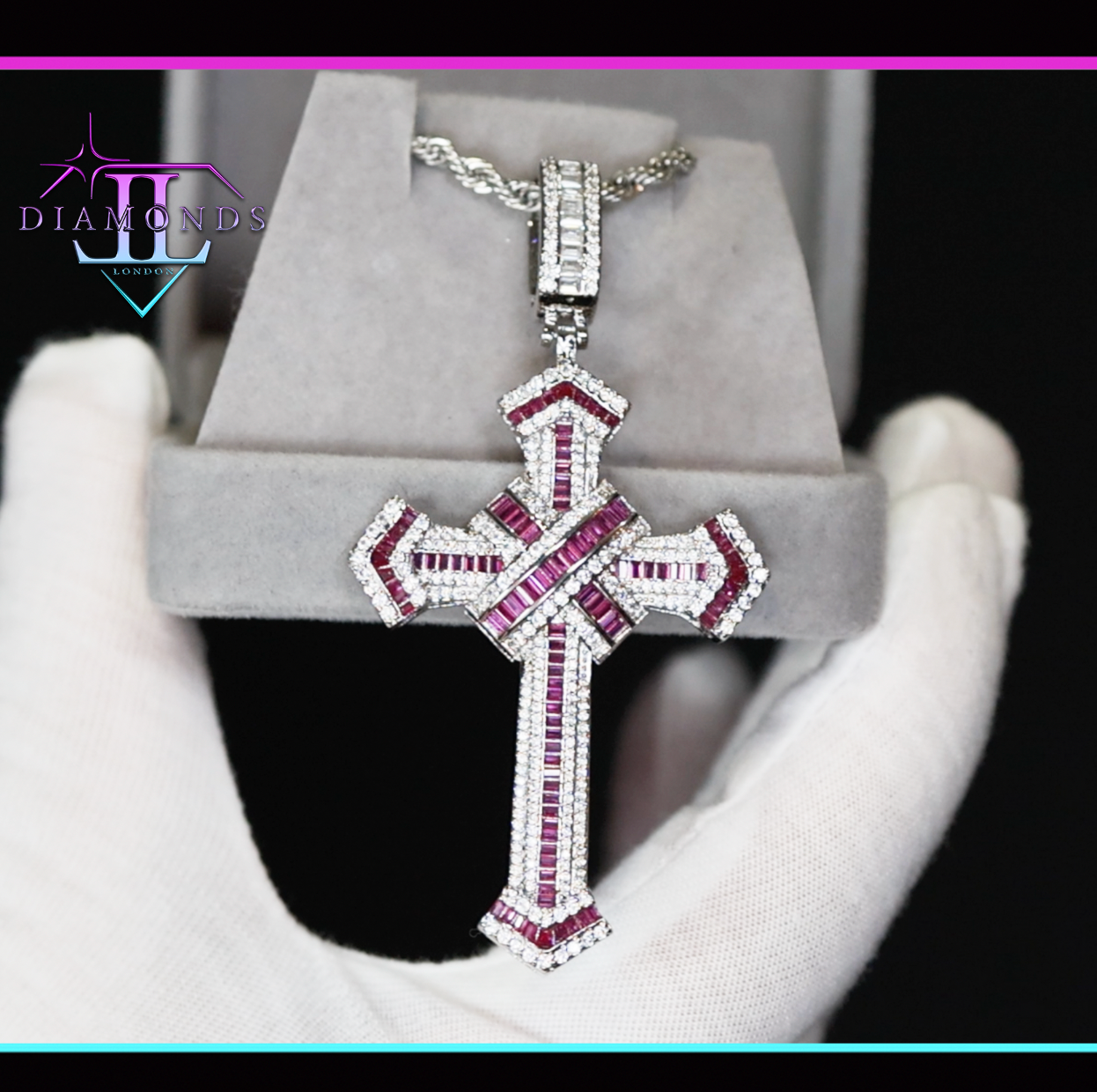 Red Diamond Cross Pendant
