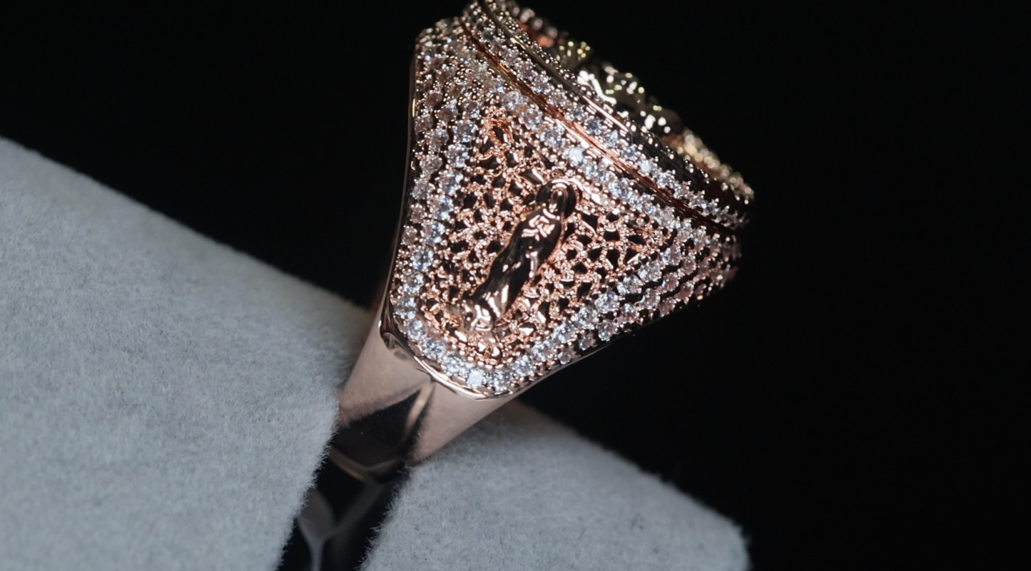 Rose Gold Jesus Ring