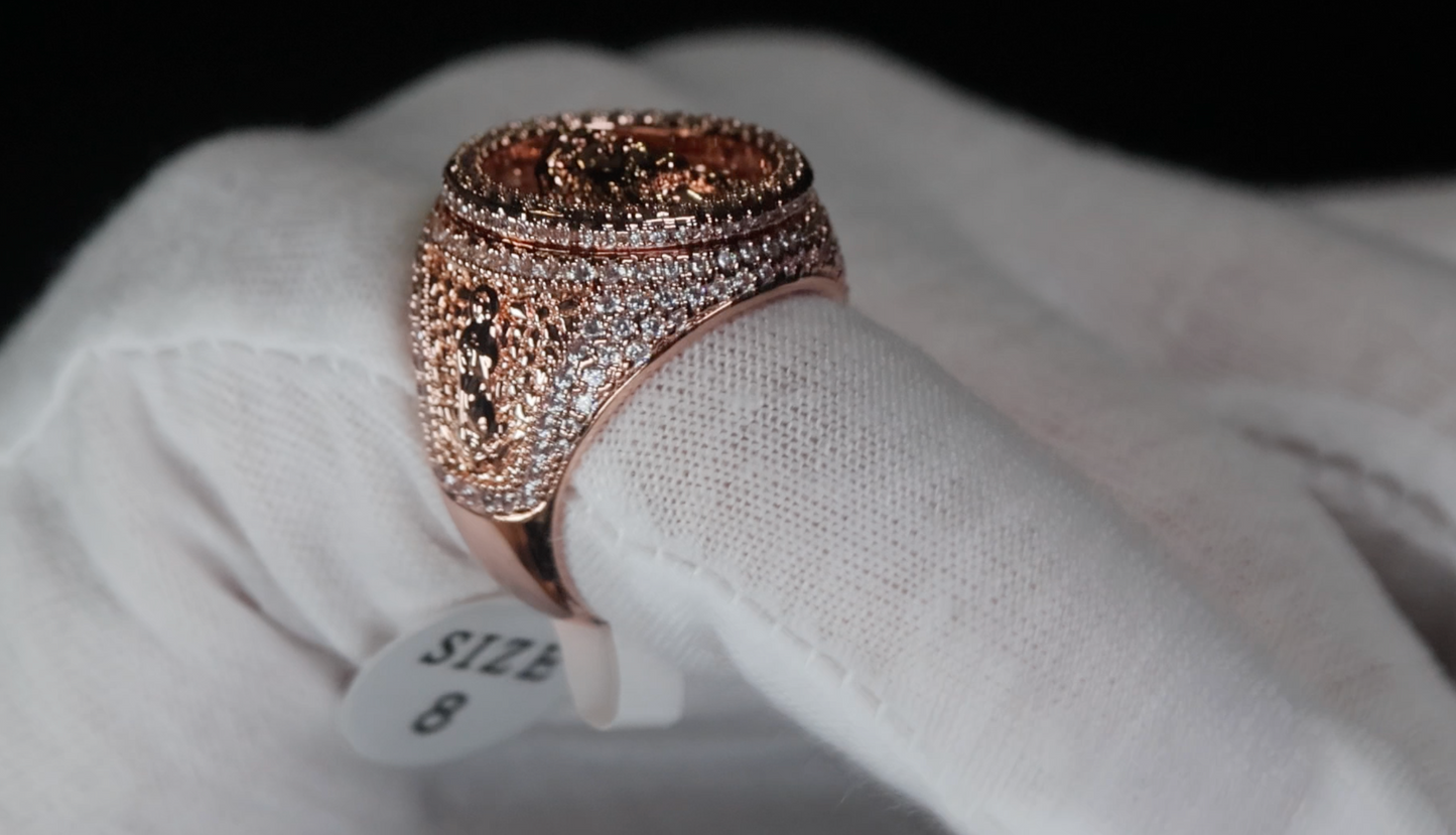 Rose Gold Jesus Ring