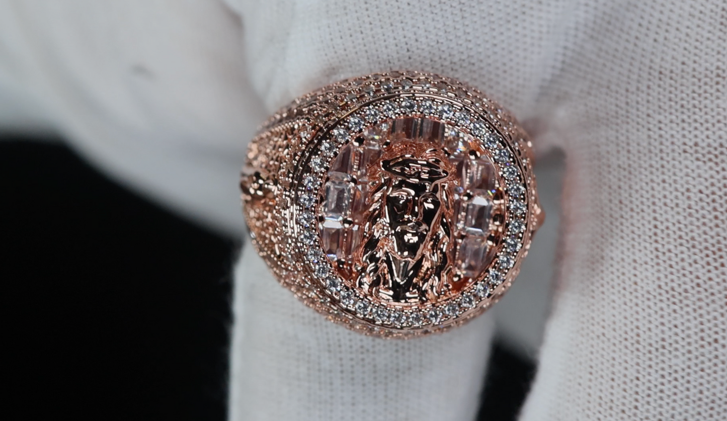 Rose Gold Jesus Ring