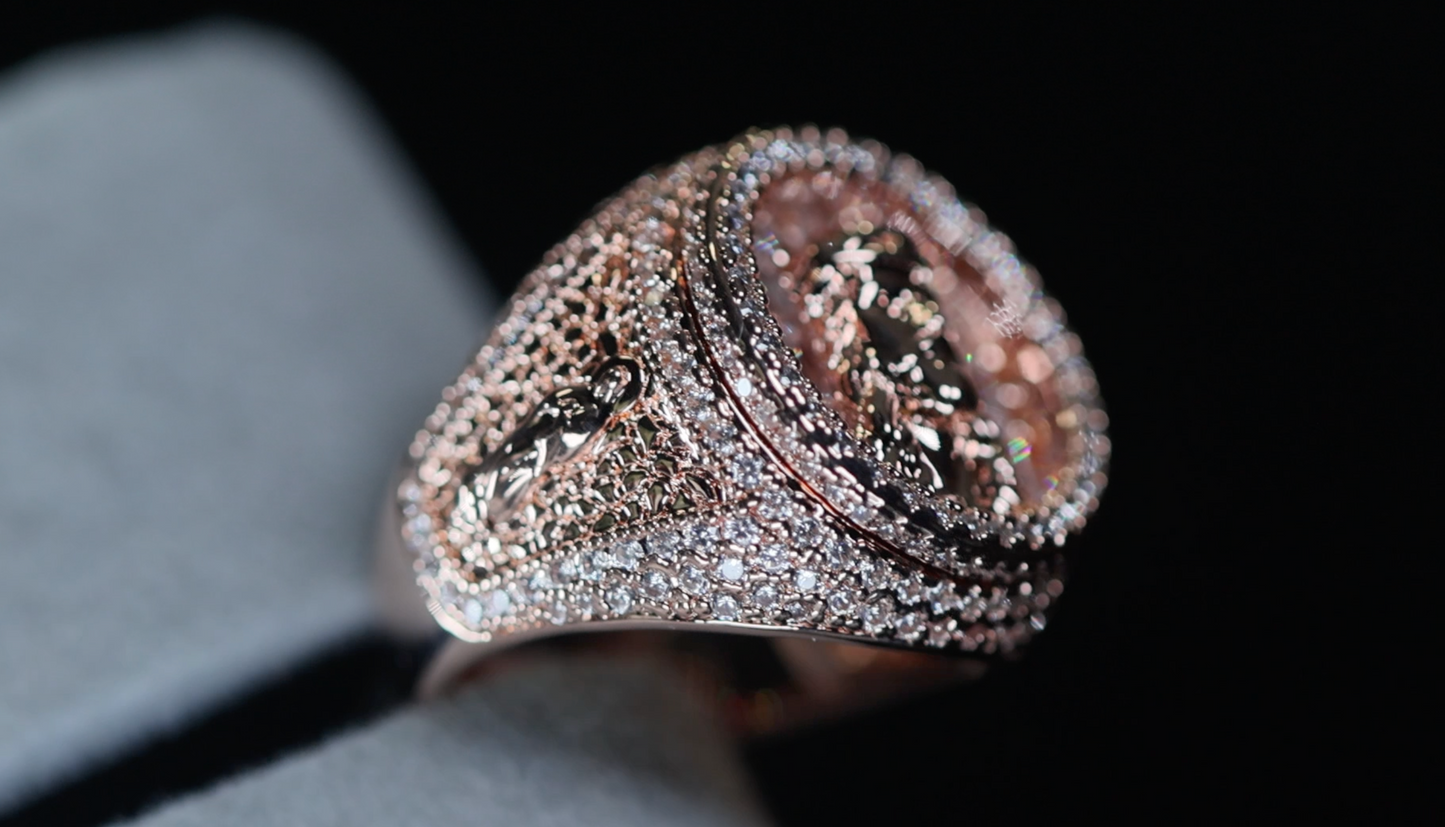 Rose Gold Jesus Ring
