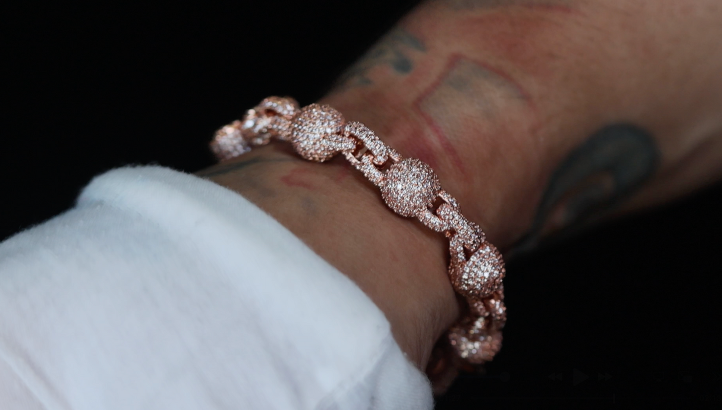 Rose Gold Bracelet with Pink Diamonds