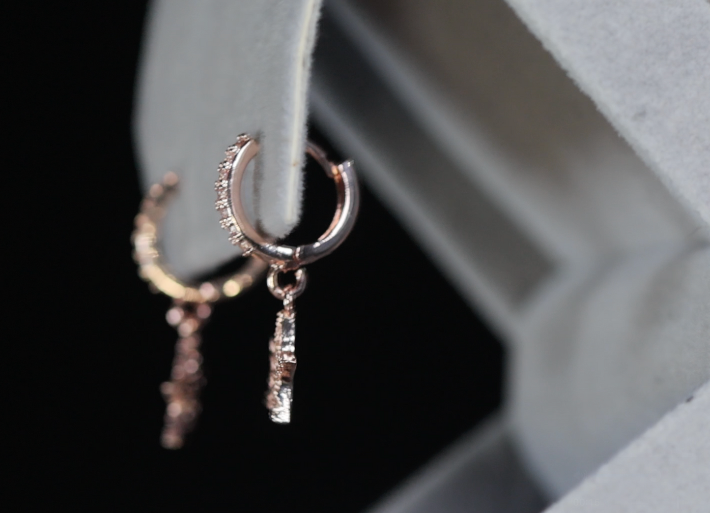 Rose Gold Diamond Star Earrings