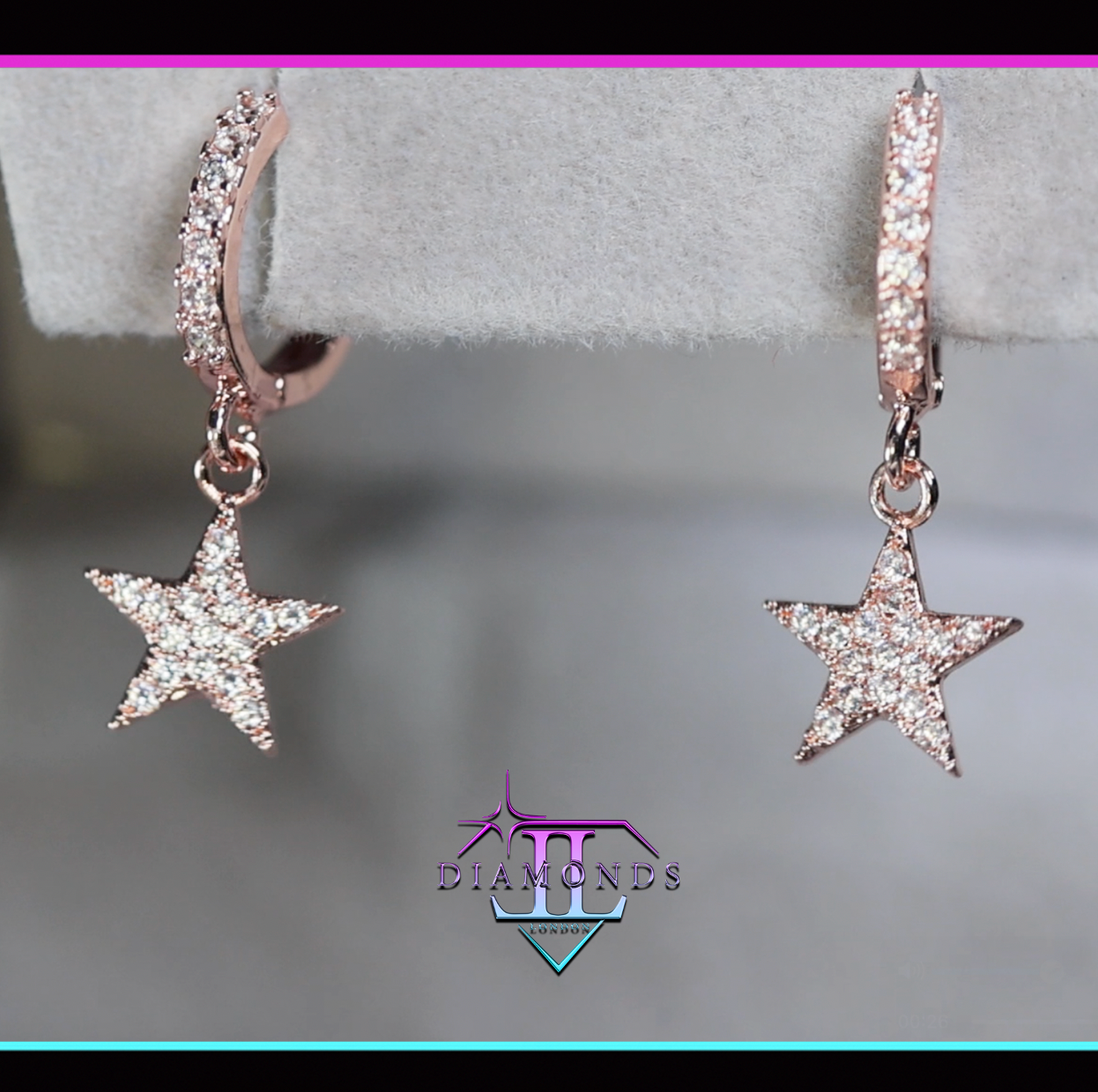 Rose Gold Diamond Star Earrings